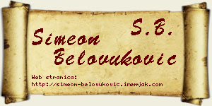 Simeon Belovuković vizit kartica